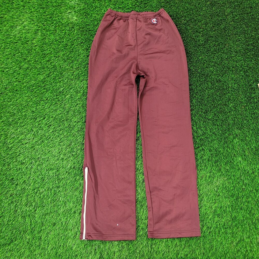 VTG Champion High Rise Track Pants XS/S Maroon Talon Ankle Zip USA Made